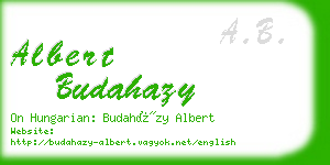 albert budahazy business card
